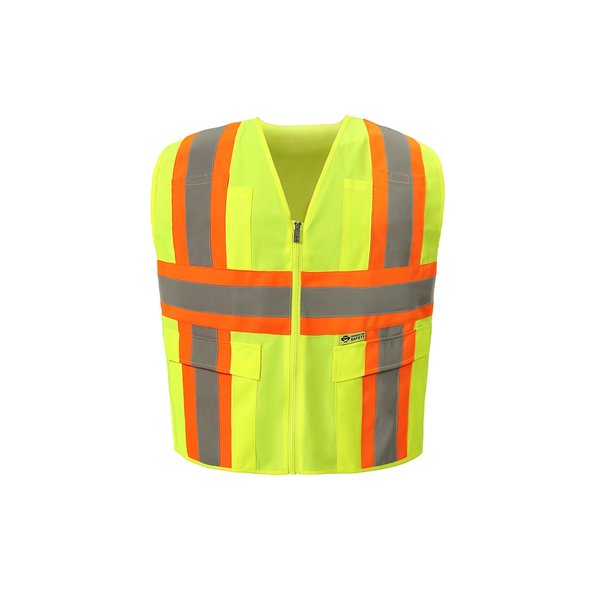 2W International Lime Contrast Hi-Vis Vest, 3X-Large, Class 2 7048C-2 3XL